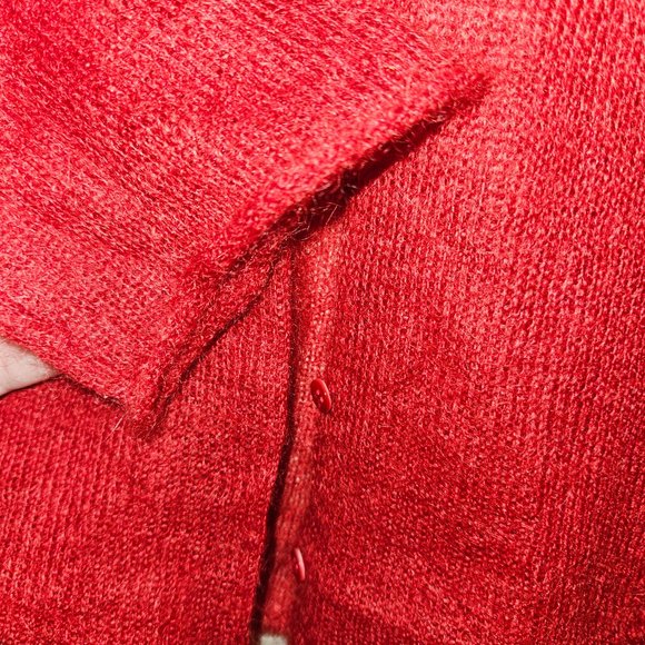 Eileen Fisher Italian Yarn Cardigan ~ Small ~ Lightweight V-Neck ~ Wine Red - Picture 3 of 4